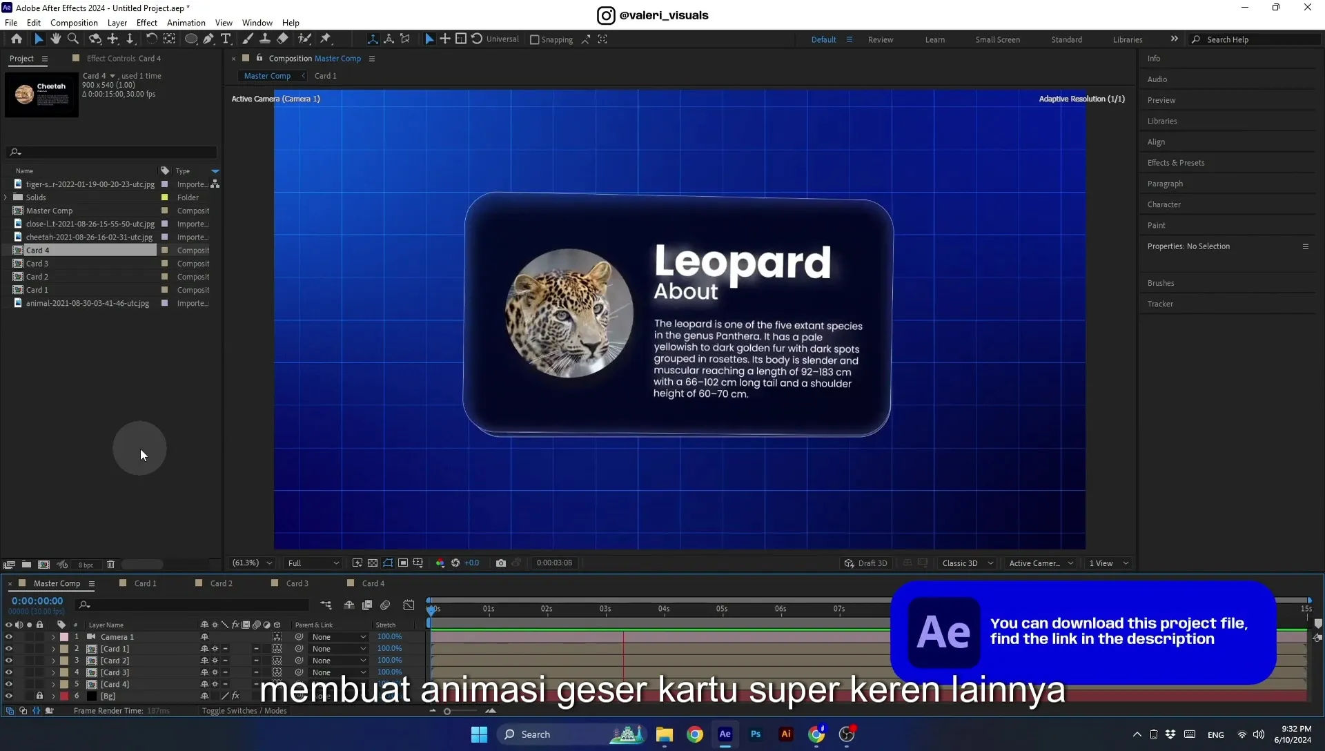 07 Apple Vision Pro Design Style. Swiping Card Animation. After Effects Tutorial - Image 5