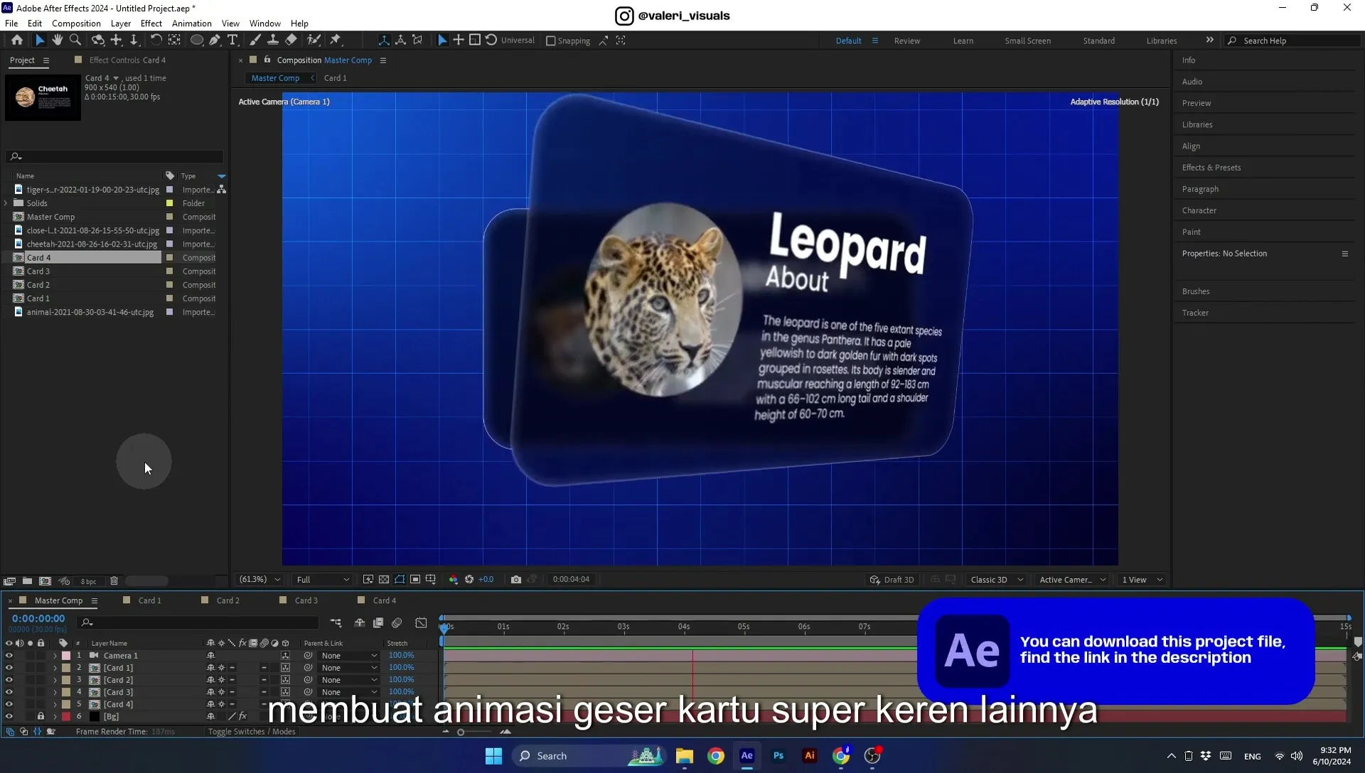 07 Apple Vision Pro Design Style. Swiping Card Animation. After Effects Tutorial - Image 6