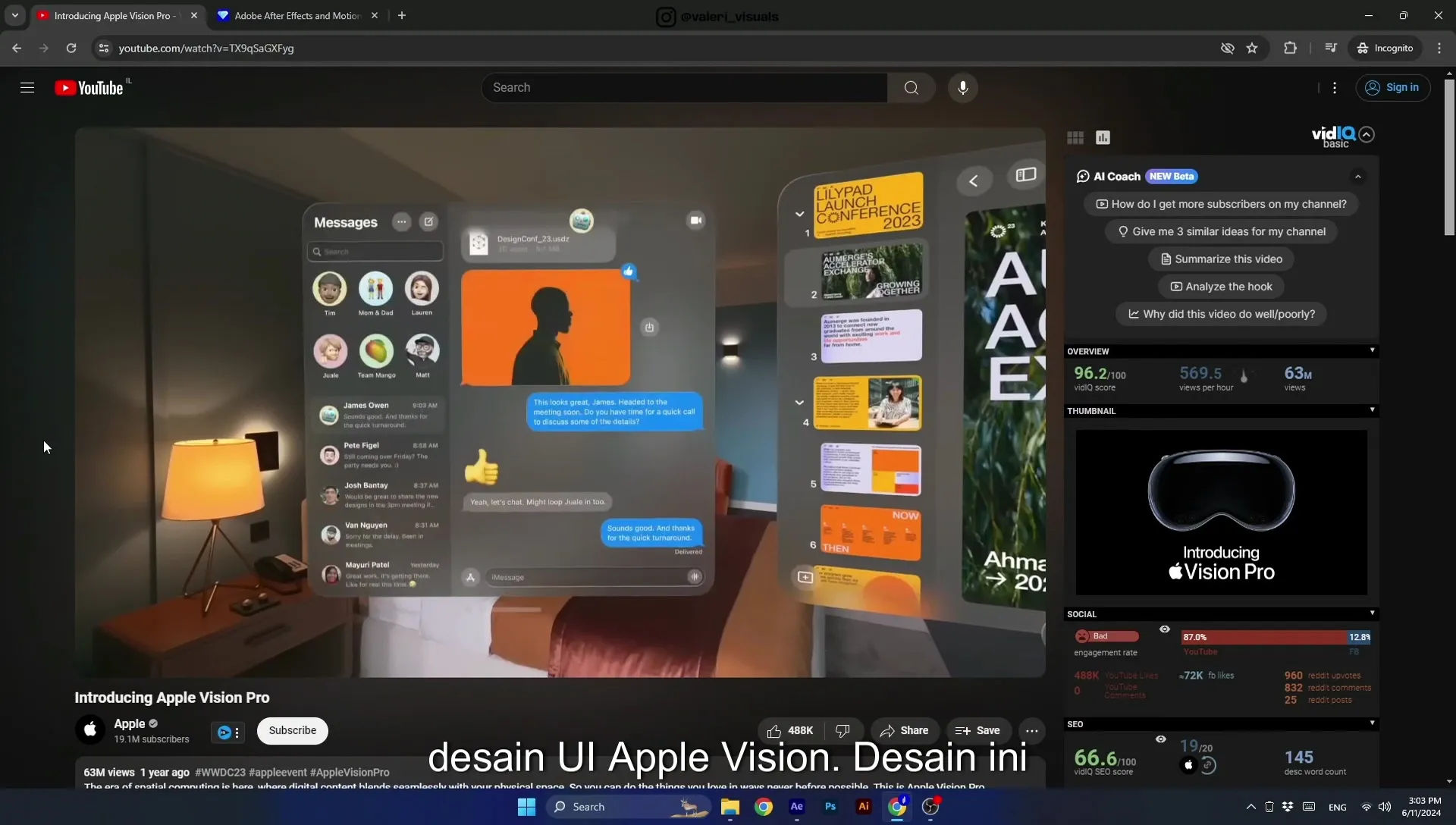 07 Apple Vision Pro Design Style. Swiping Card Animation. After Effects Tutorial - Image 16