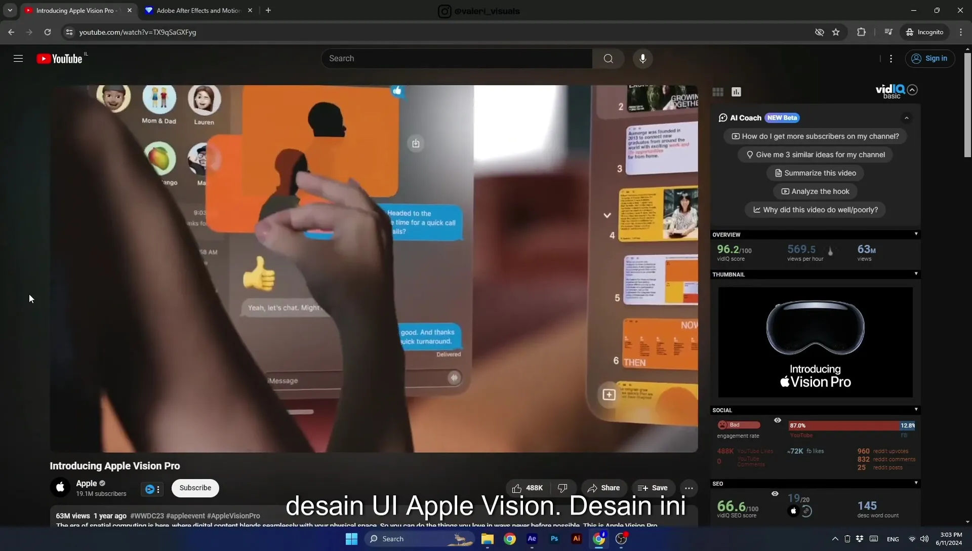 07 Apple Vision Pro Design Style. Swiping Card Animation. After Effects Tutorial - Image 17