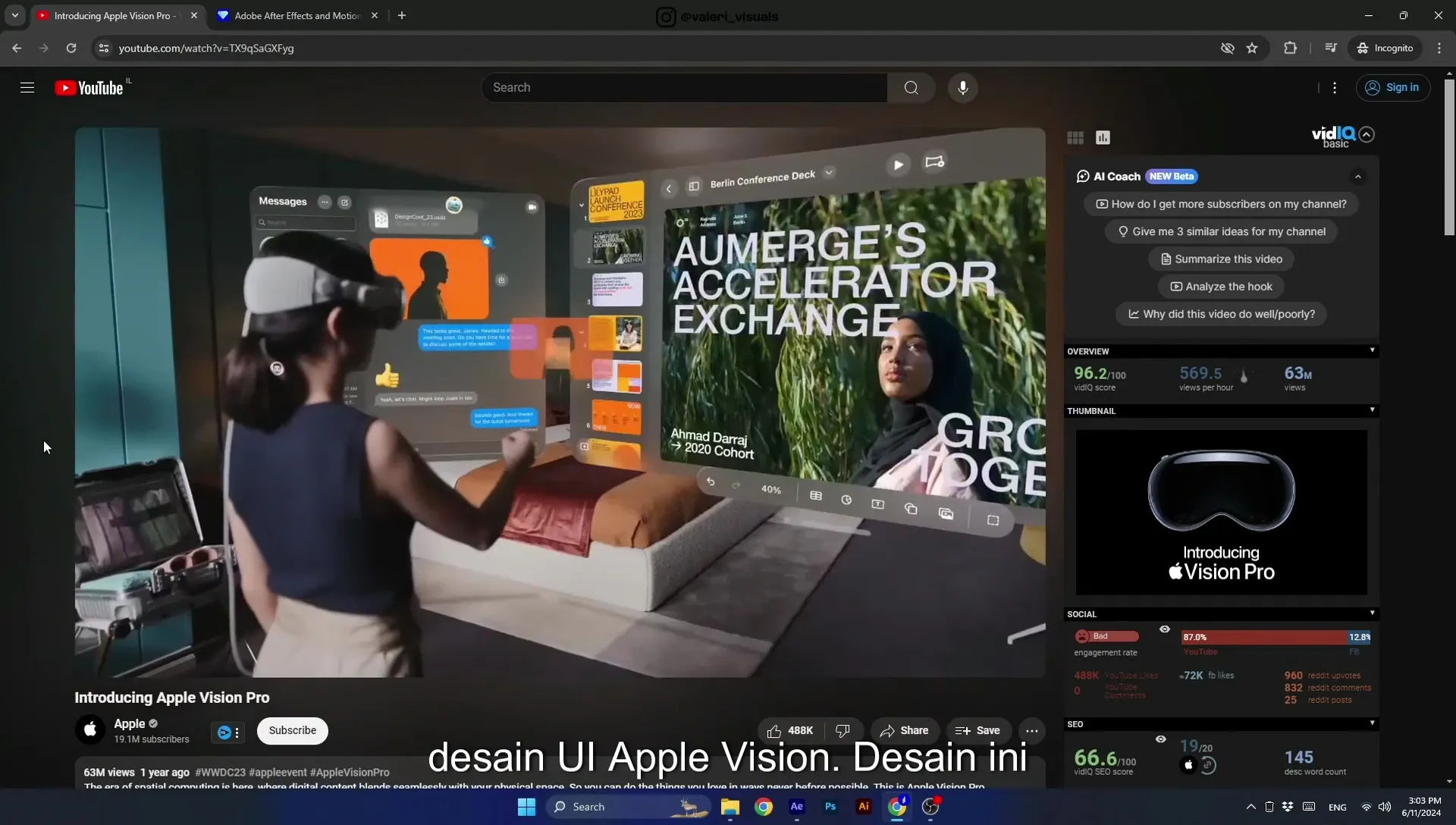 07 Apple Vision Pro Design Style. Swiping Card Animation. After Effects Tutorial - Image 18