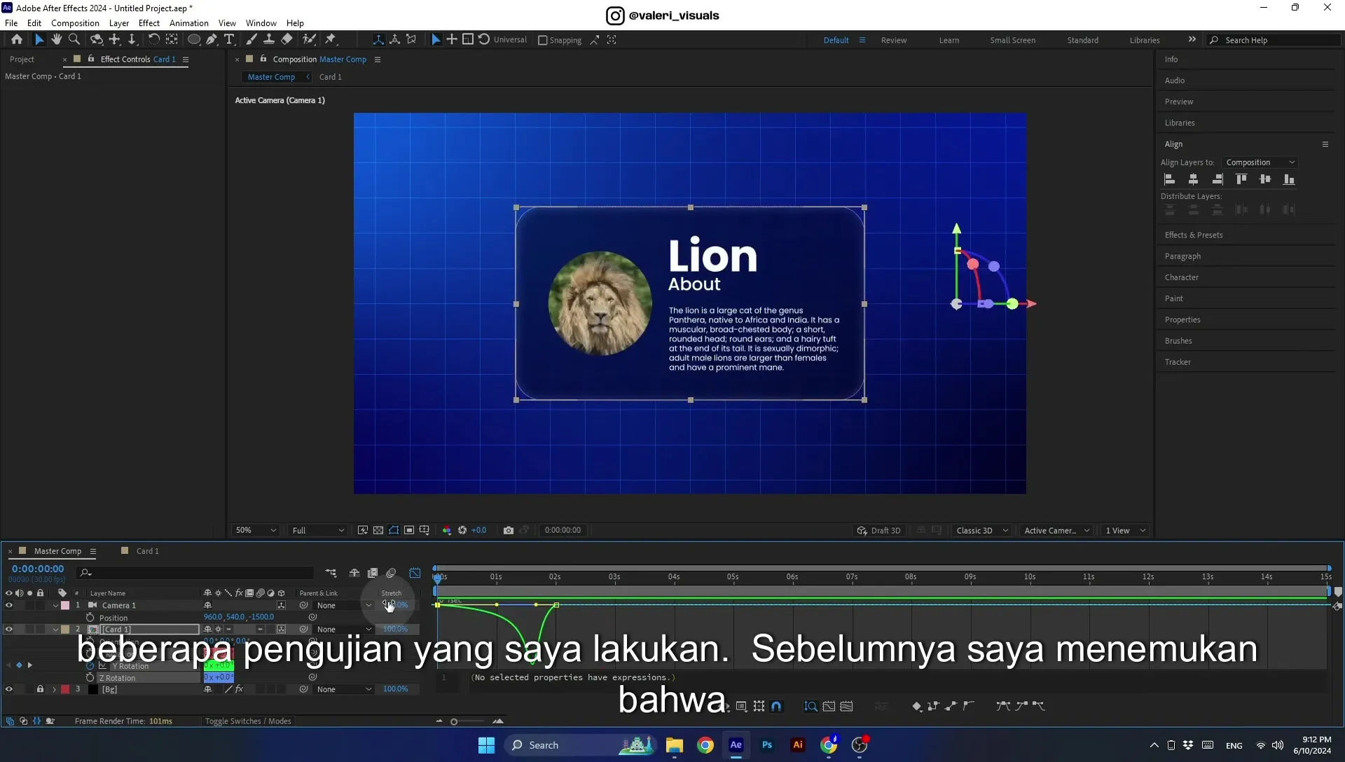 07 Apple Vision Pro Design Style. Swiping Card Animation. After Effects Tutorial - Image 605