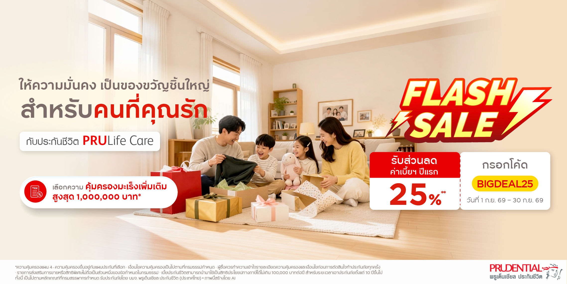 Big Deal ประกันชีวิตออนไลน์ ลดค่าเบี้ย 25%** ทำง่าย! ไม่ต้องผ่านตัวแทน