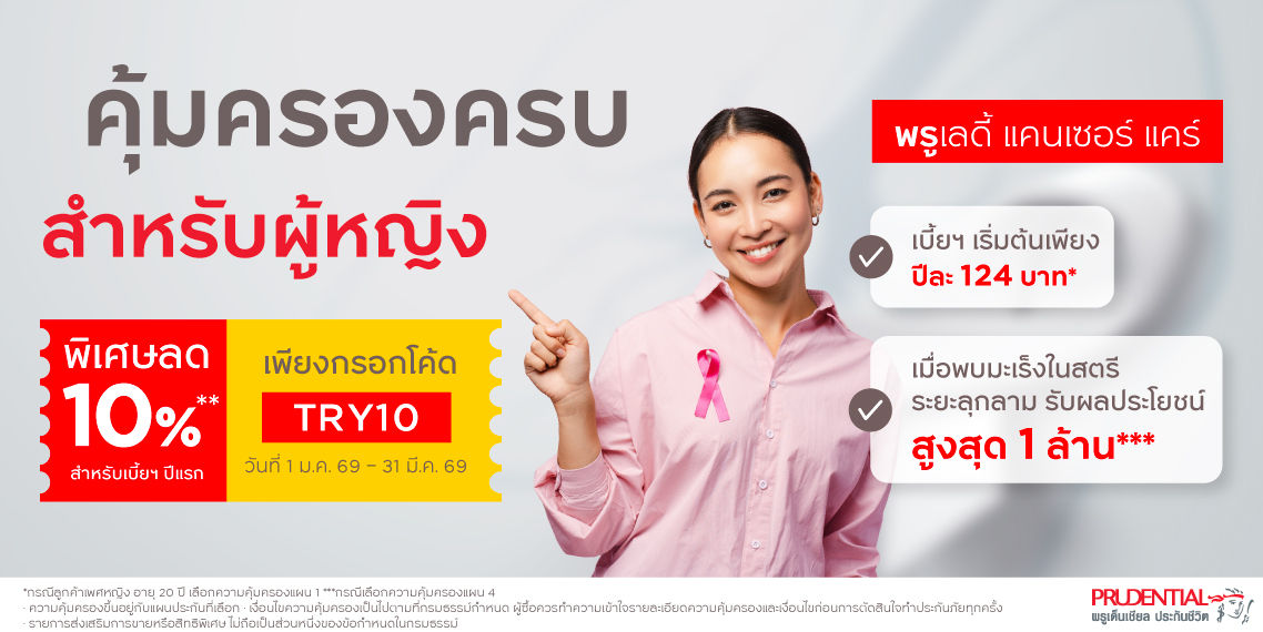 ภัยใกล้ตัวผู้หญิง มะเร็งลุกลามรับสูงสุด 1 ล้าน*