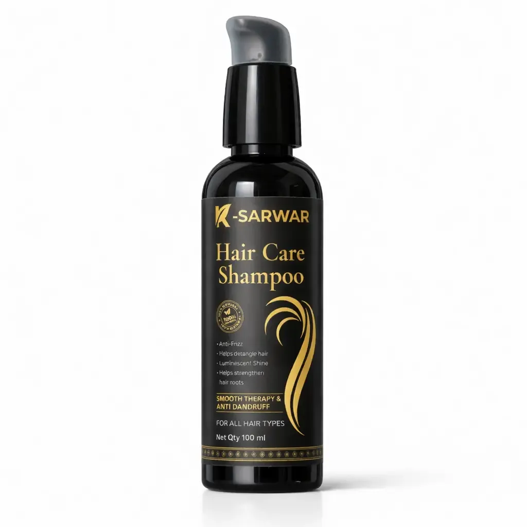 K-SARWAR Hair Care Shampoo | Anti Dandruff & Smooth Therapy | Aloe Vera, Tea Tree, Rosemary, Willow Bark & Panthenol | Anti Frizz, Strong Roots, Gentle Cleansing | For Men & Women | 100 ml