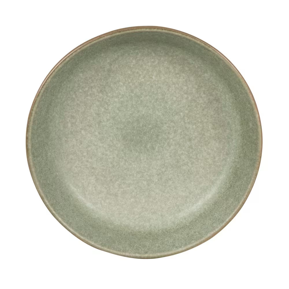 Assiette creuse en grès vert, Niwa