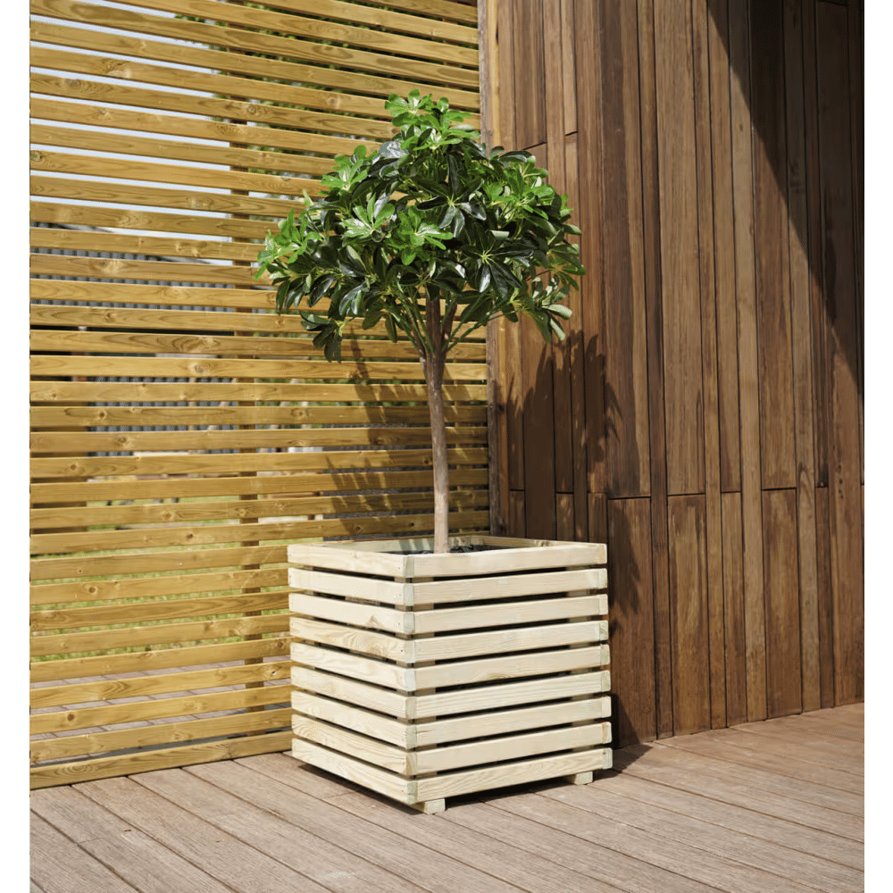 Bac à fleurs carré en bois de pin 50 x 50 cm Jardipolys