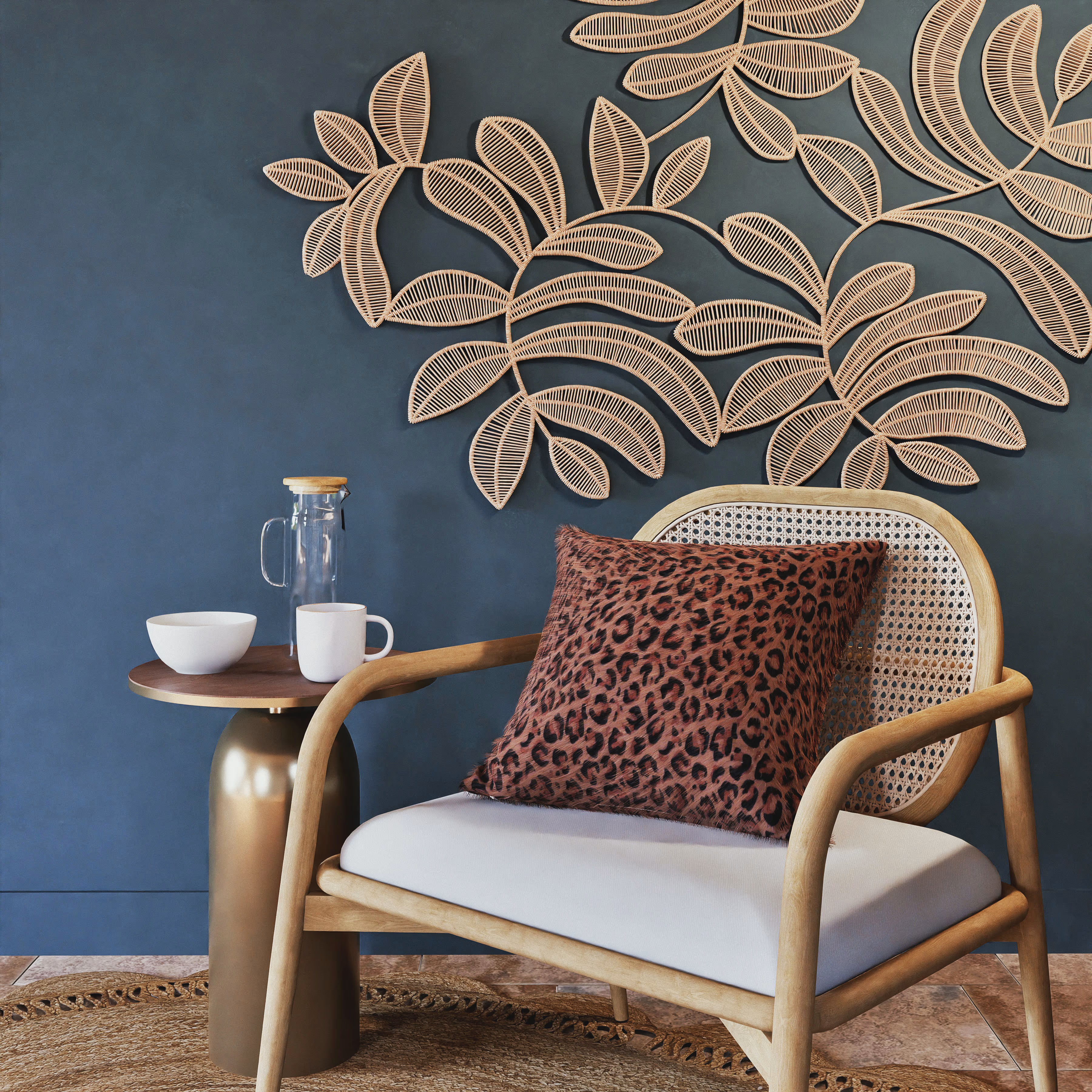 Table d'appoint en bois de manguier et métal doré Elias - Maisons du Monde