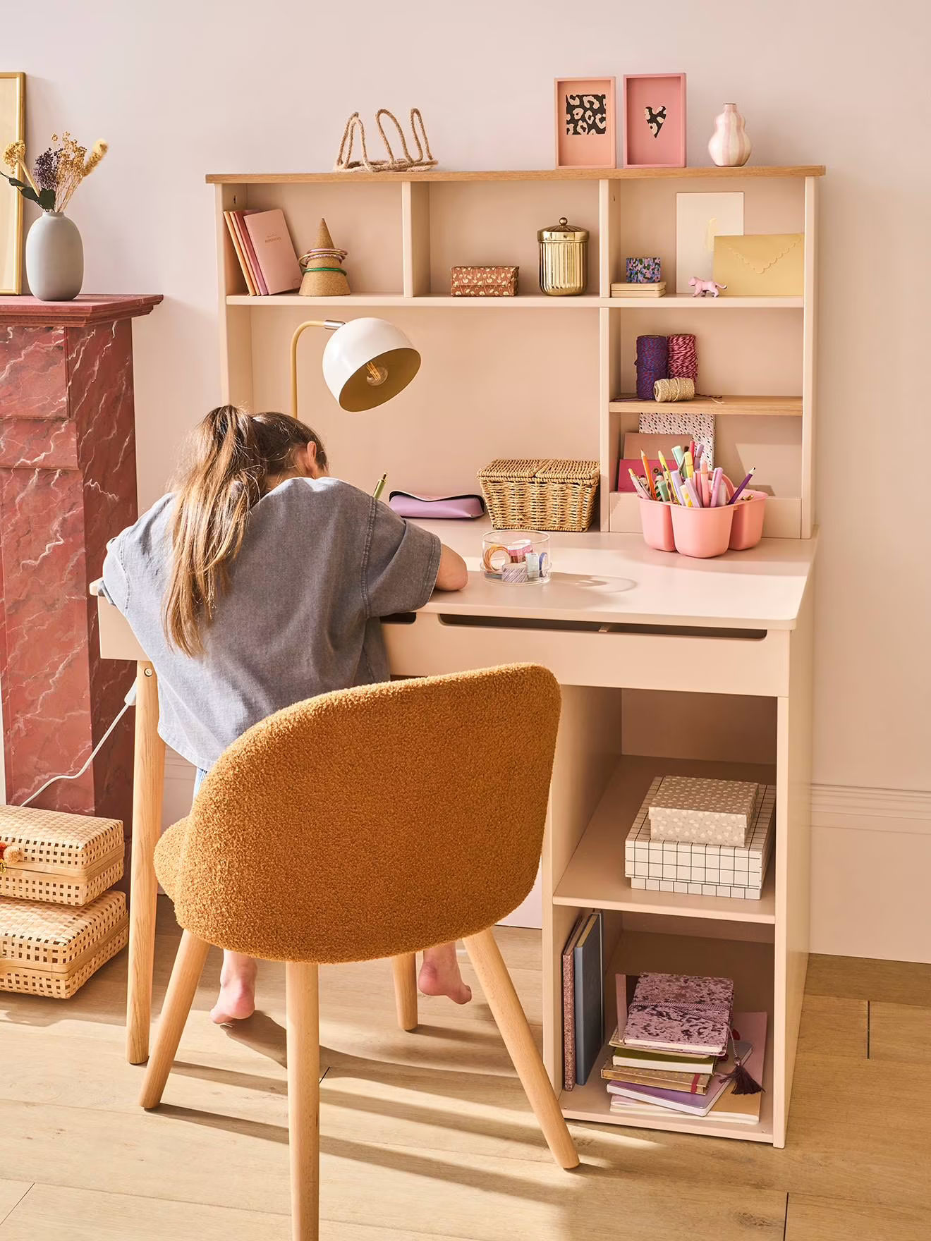 Bureau coiffeuse enfant blush