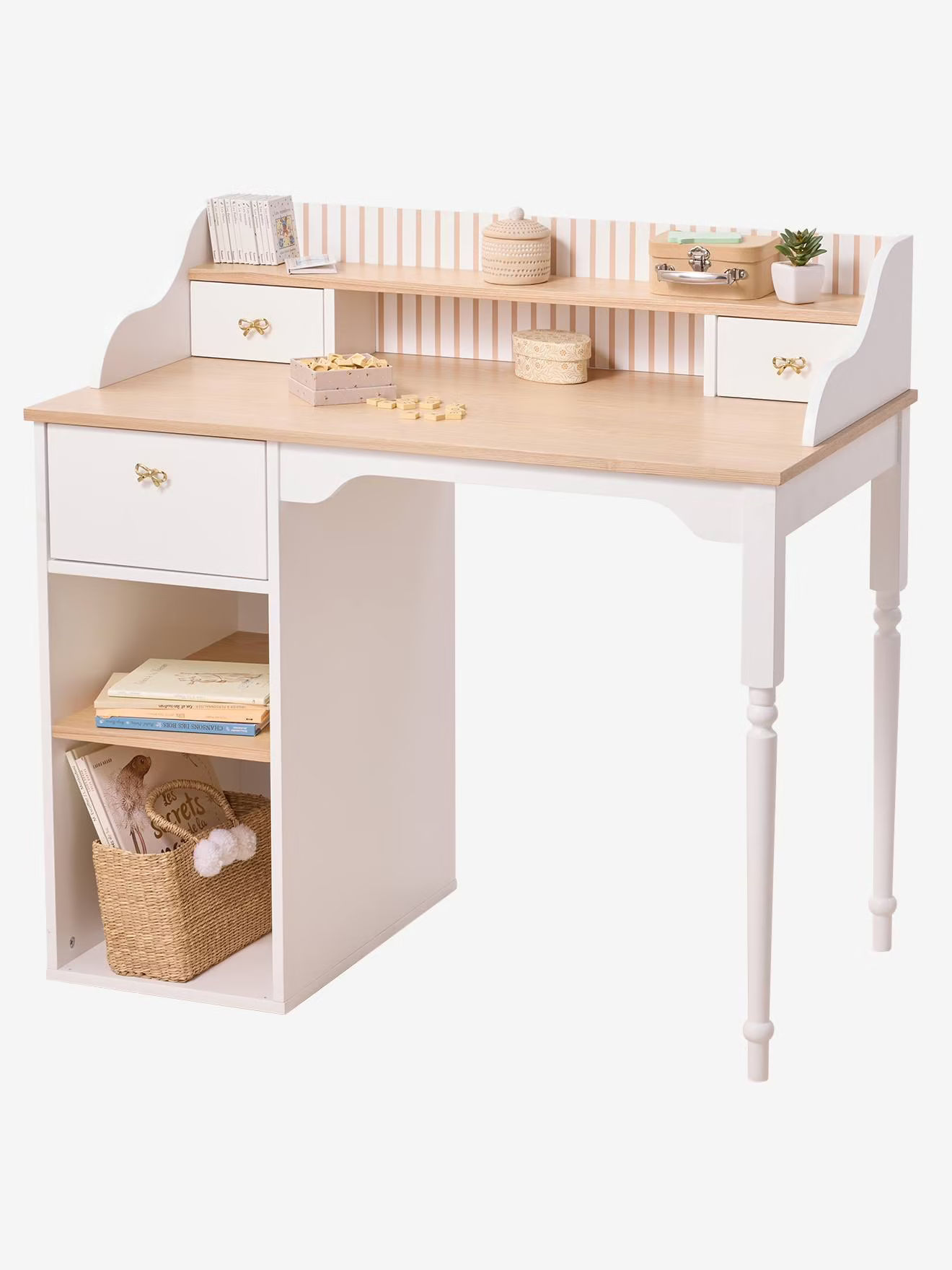 Bureau enfant en bois avec rangements Vertbaudet
