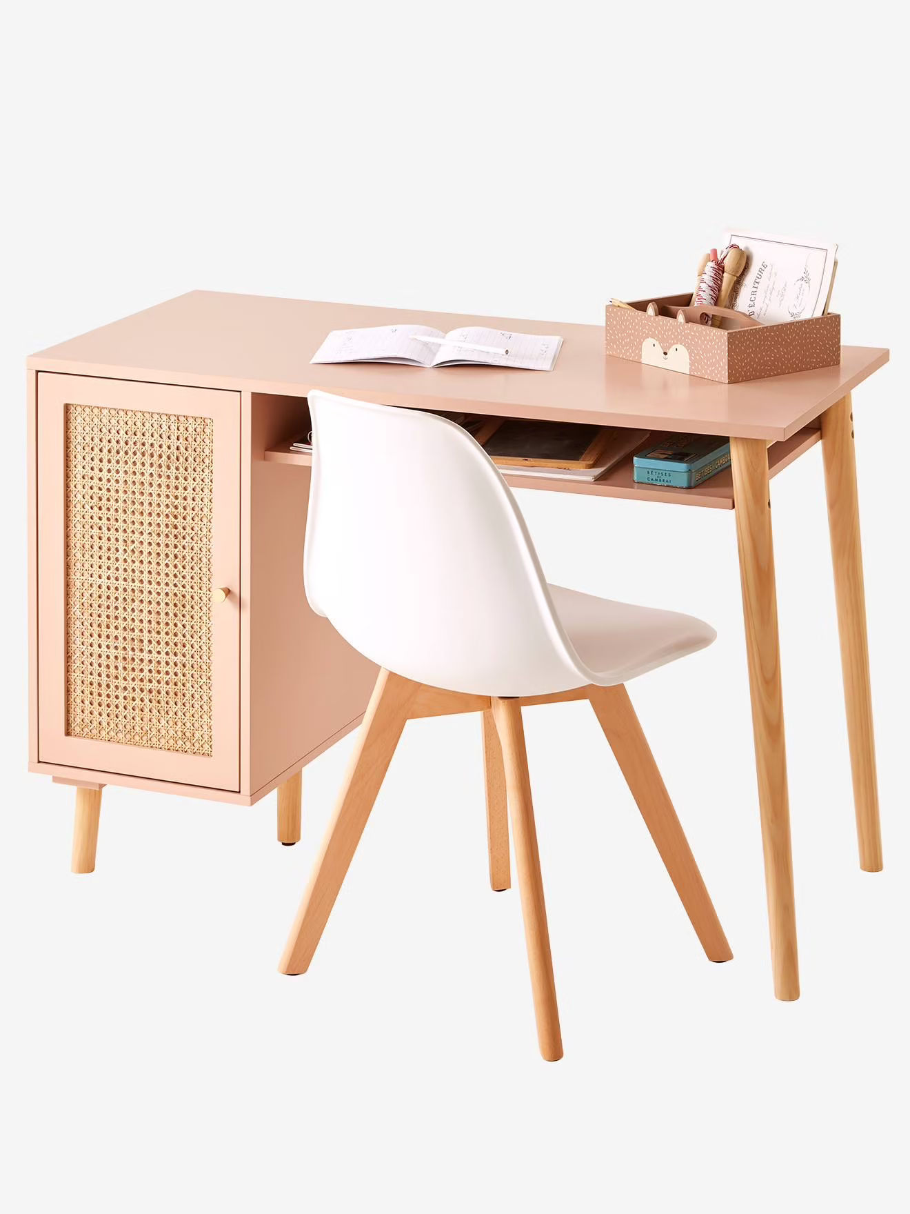 Bureau enfant Poésie Vertbaudet avec cannage