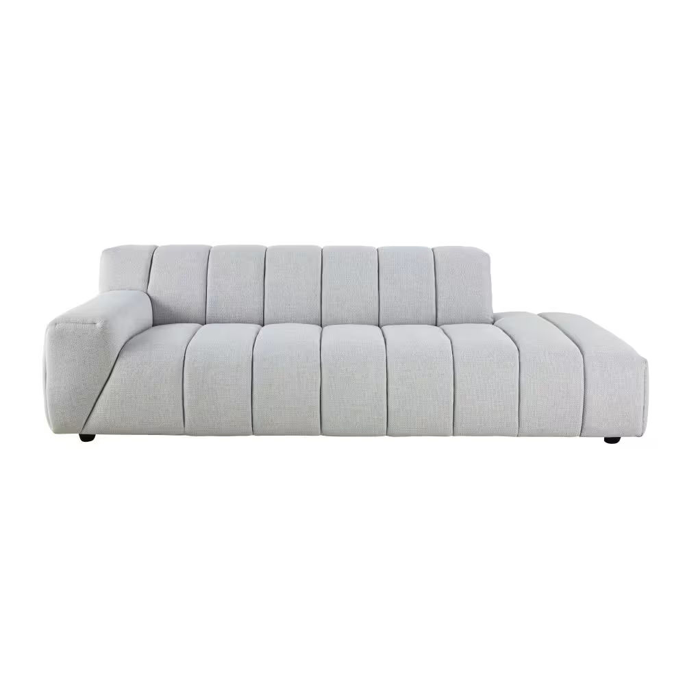 Canapé 3 places matelassé gris clair chiné Snoop - Maisons du Monde