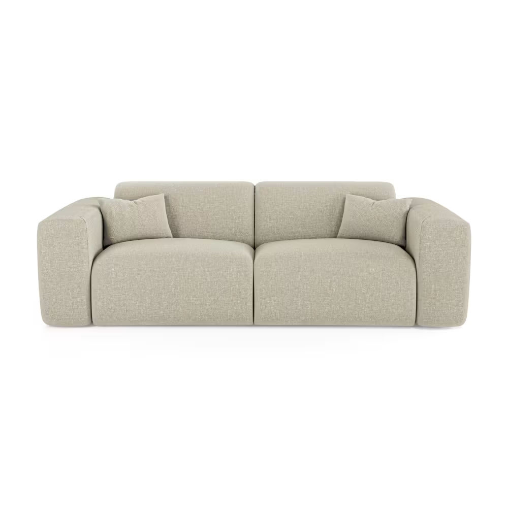 Canapé convertible express Dunlopillo 140cm tissu tramé beige