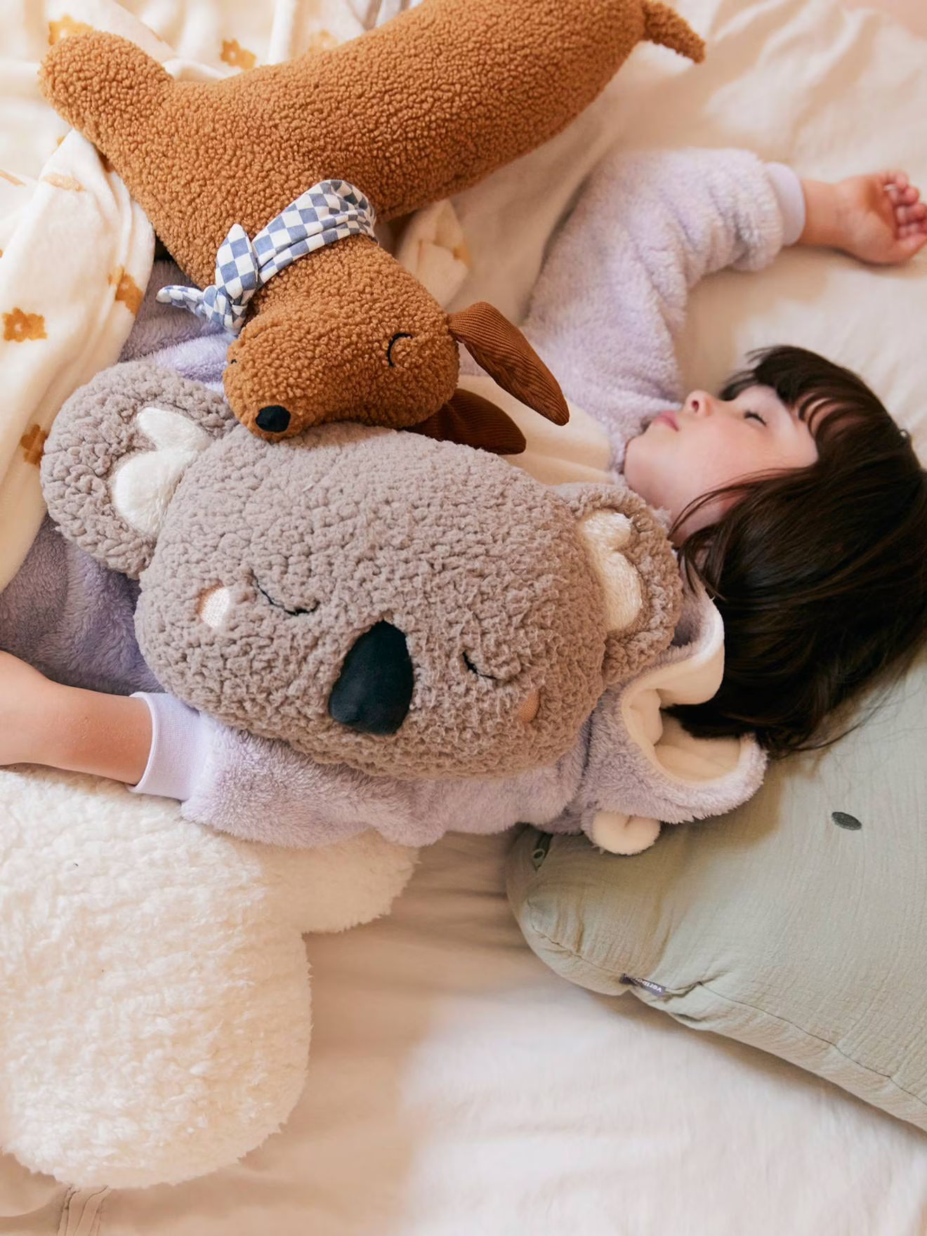 Coussin koala en sherpa, gris