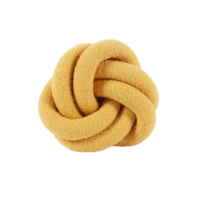Coussin nœud moutarde Aurore