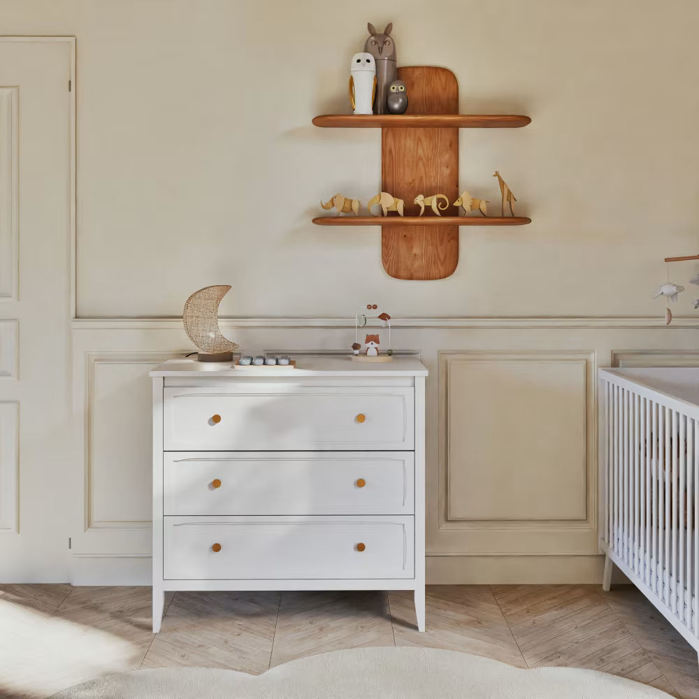 Étagère murale en bois d'hévéa