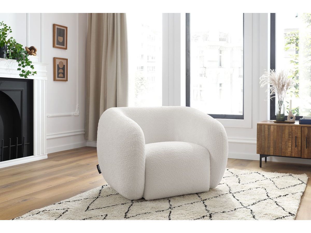 Fauteuil Céline en tissu bouclette - Bobochic