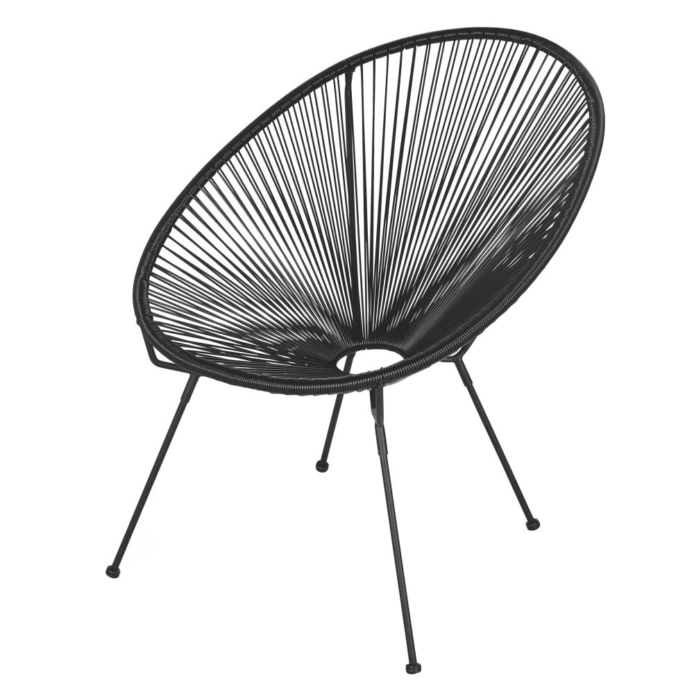 Fauteuil de jardin rond en résine recyclée terracotta, Copacabana
