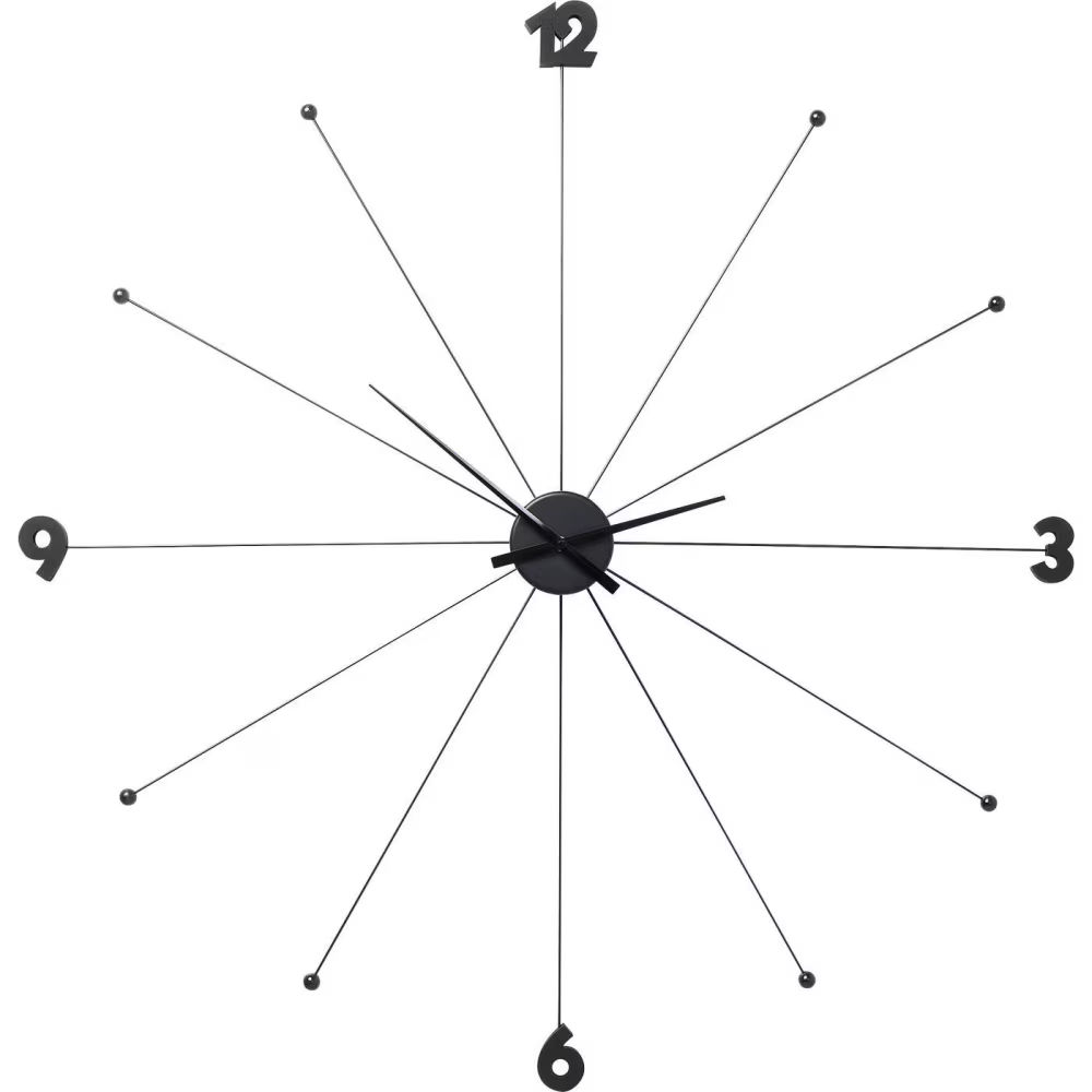 Horloge en acier noir UMBRELLA