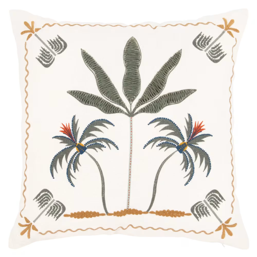 Coussin motif exotique