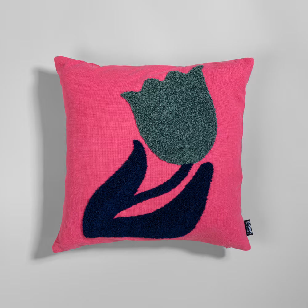 Coussin rose fleur