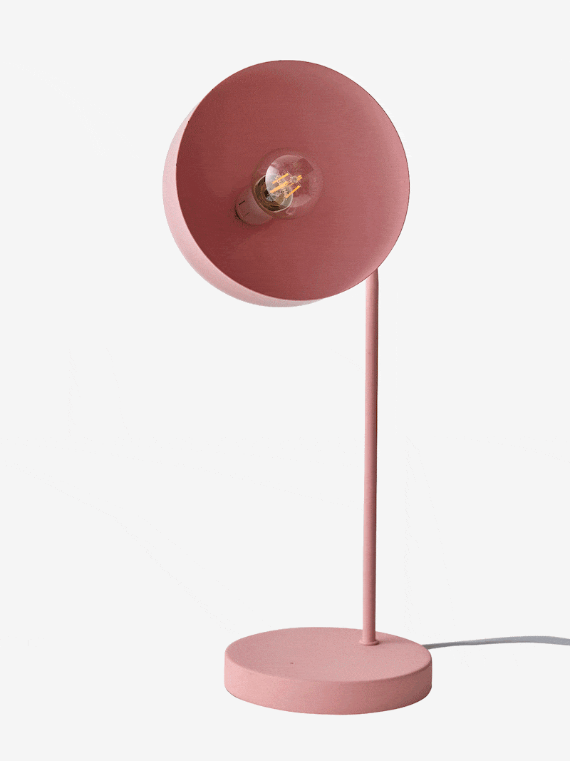 Lampe à poser en métal bicolore rose