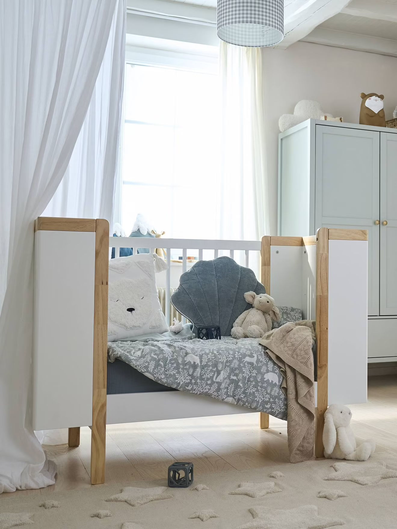 Lit bébé transformable, ligne Noé, blanc