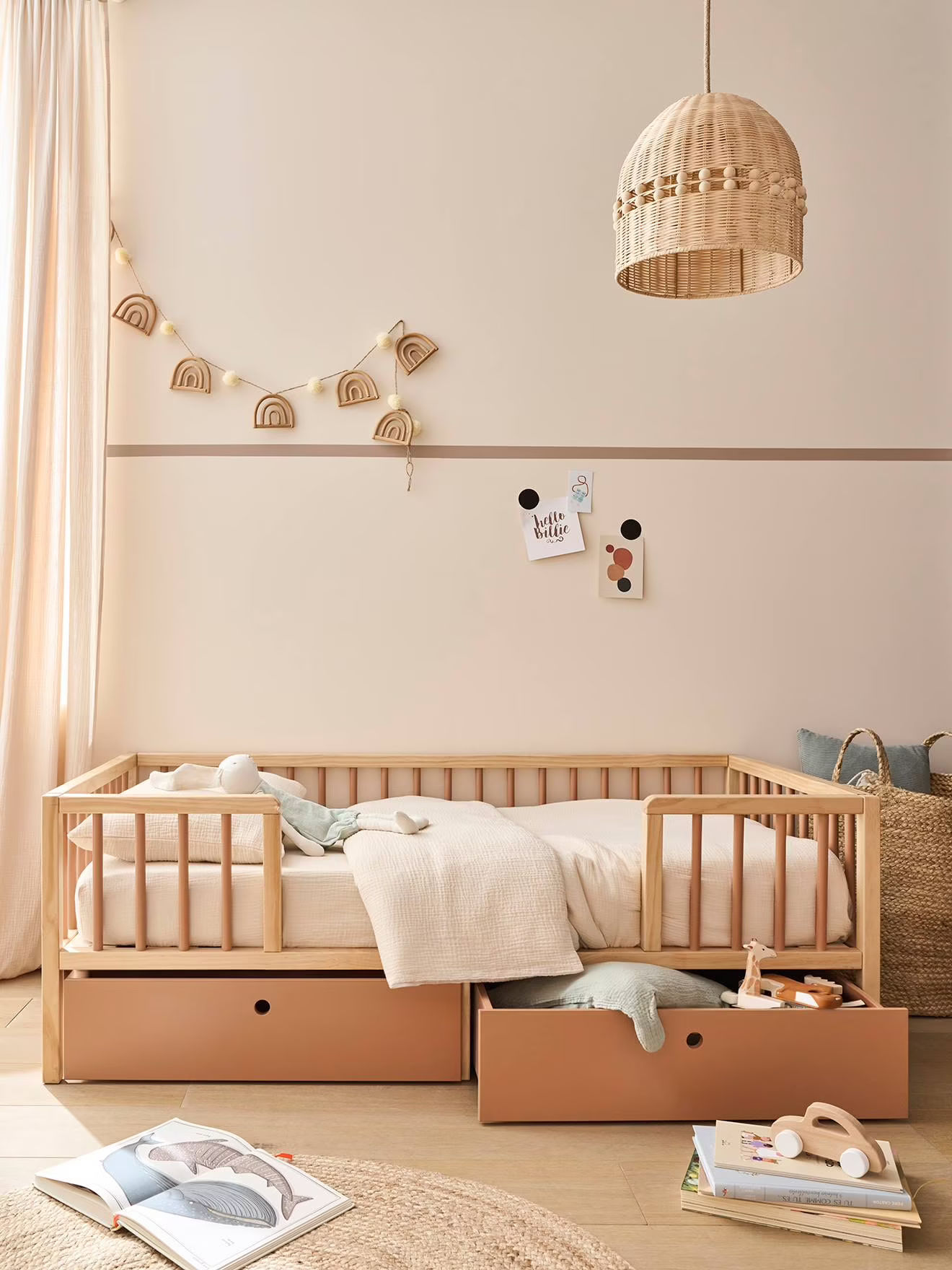 Lit enfant avec grands rangements 70x140 cm