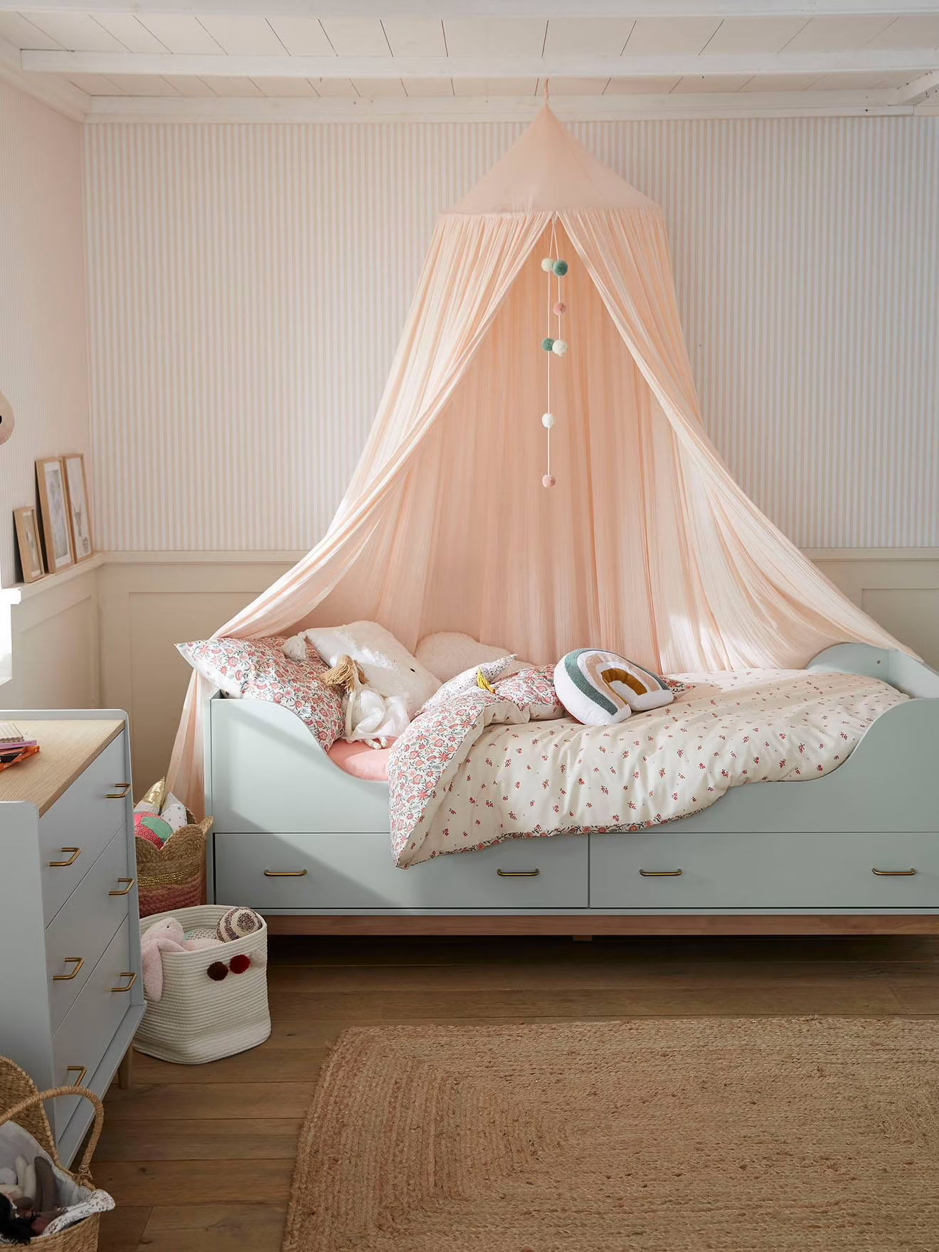 Lit enfant ligne Sixties vert de gris