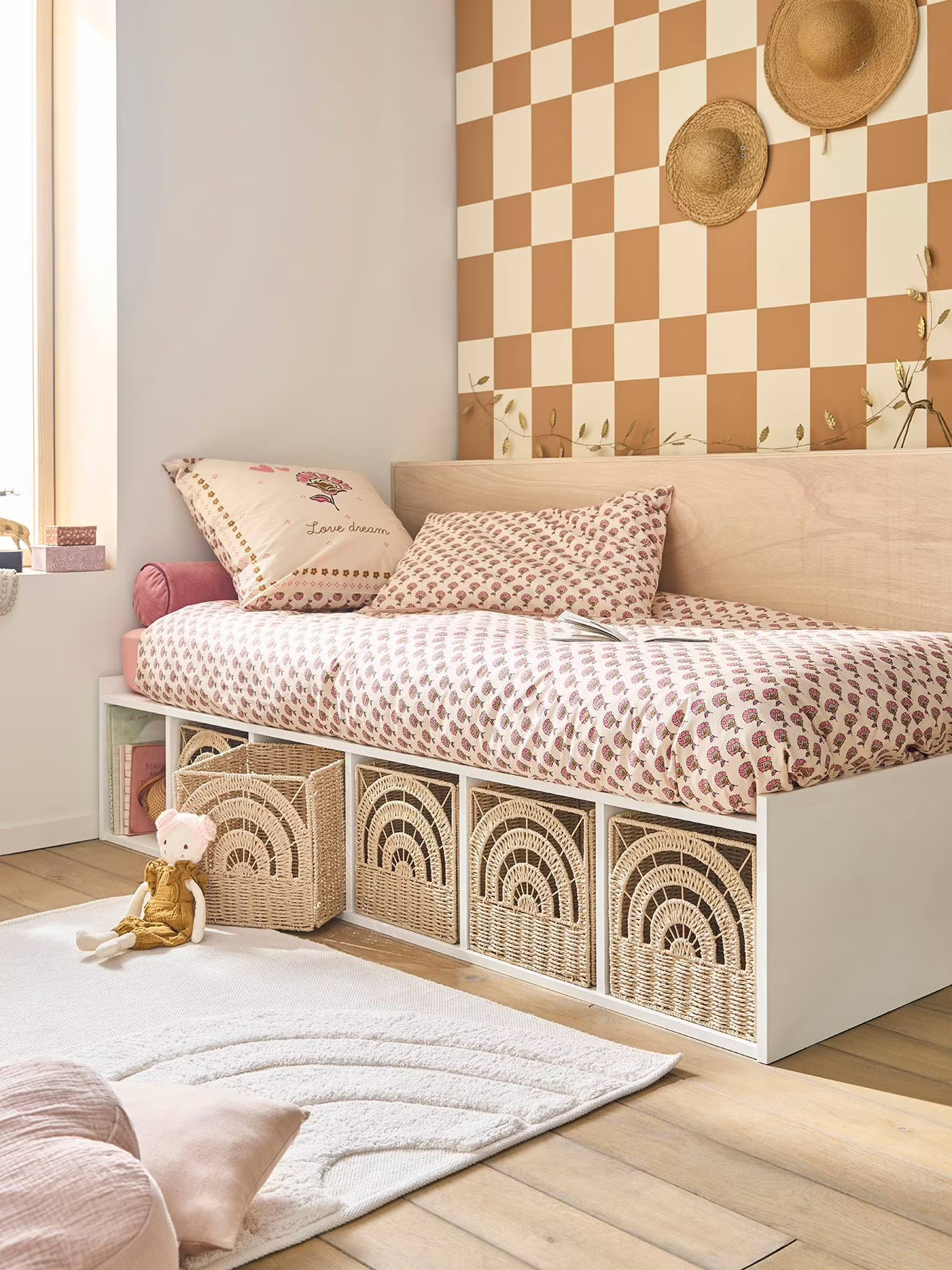 Lit enfant Square avec rangement blanc