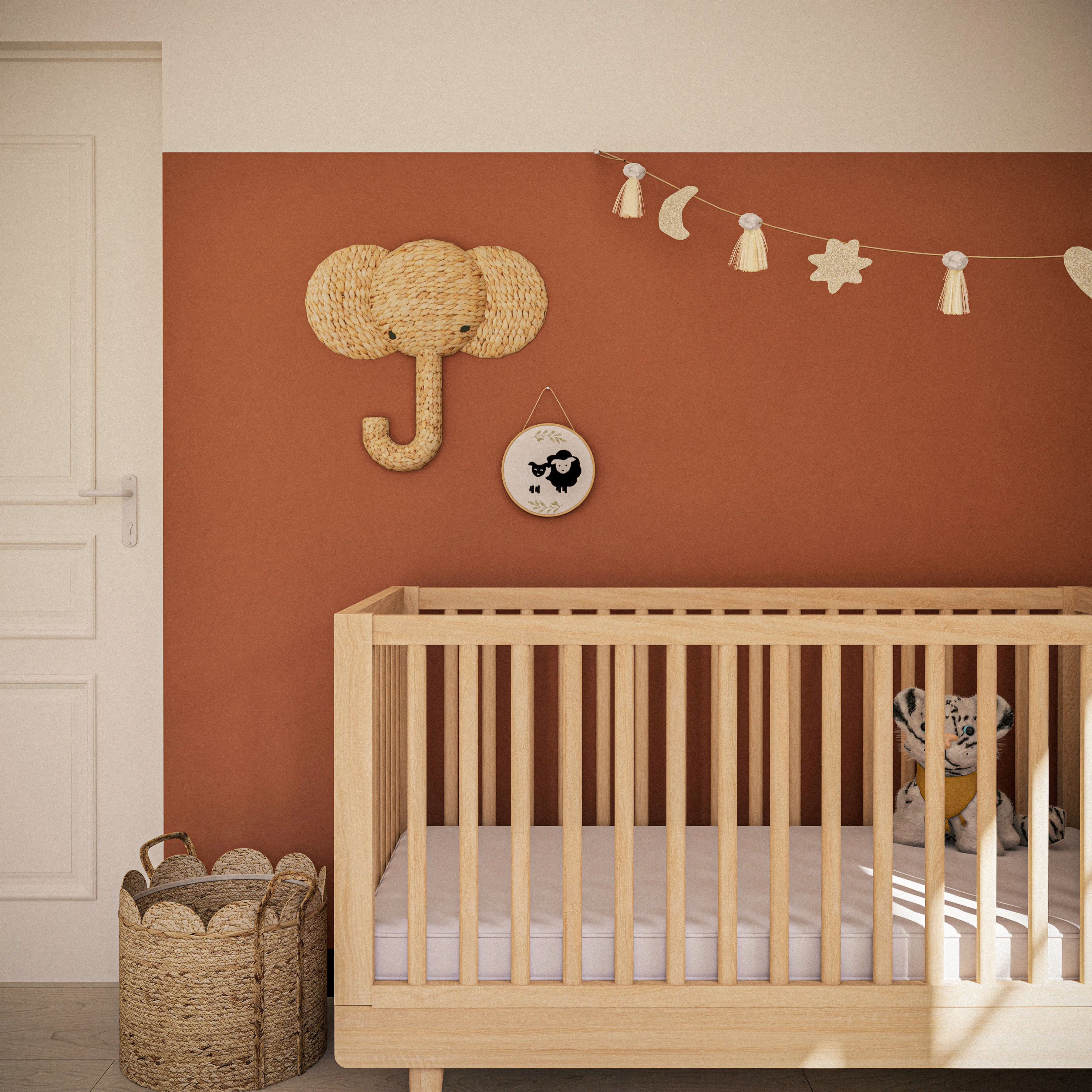 Lit évolutif bébé en pin, 70x140 cm, Mini Jungle
