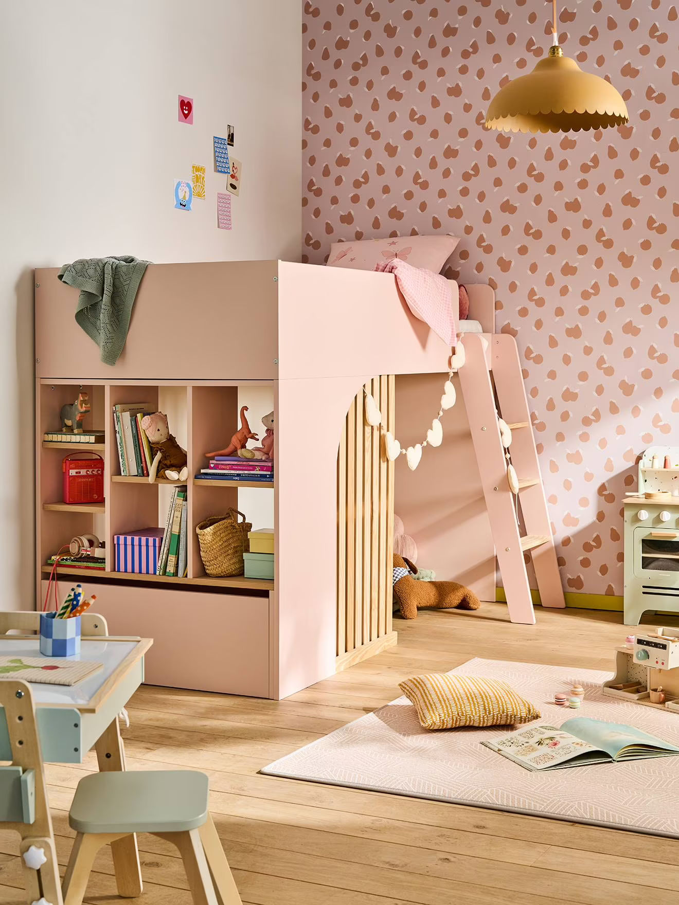Lit mezzanine avec rangement Playful blanc