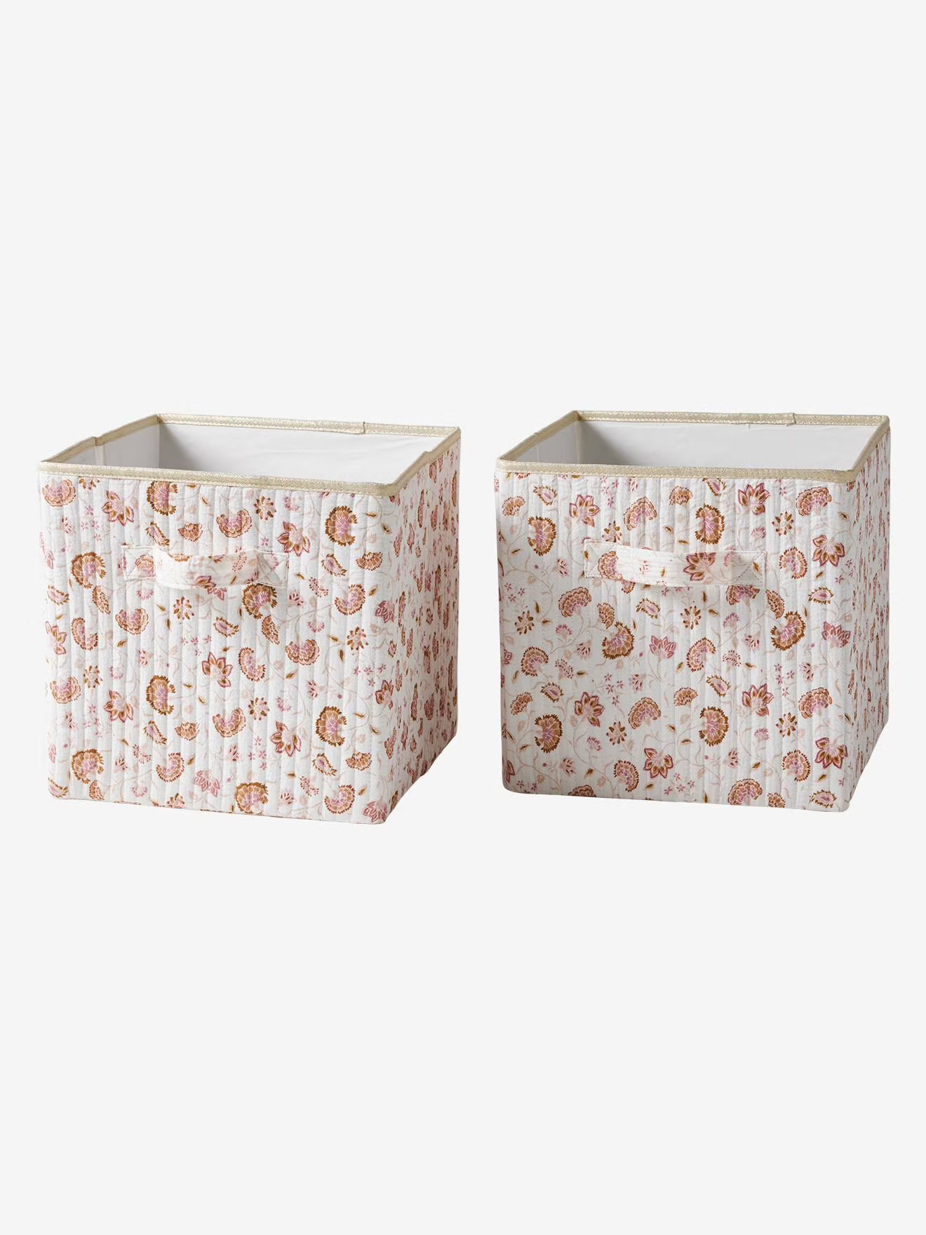 Lot de 2 bacs de rangement imprimé fleurs