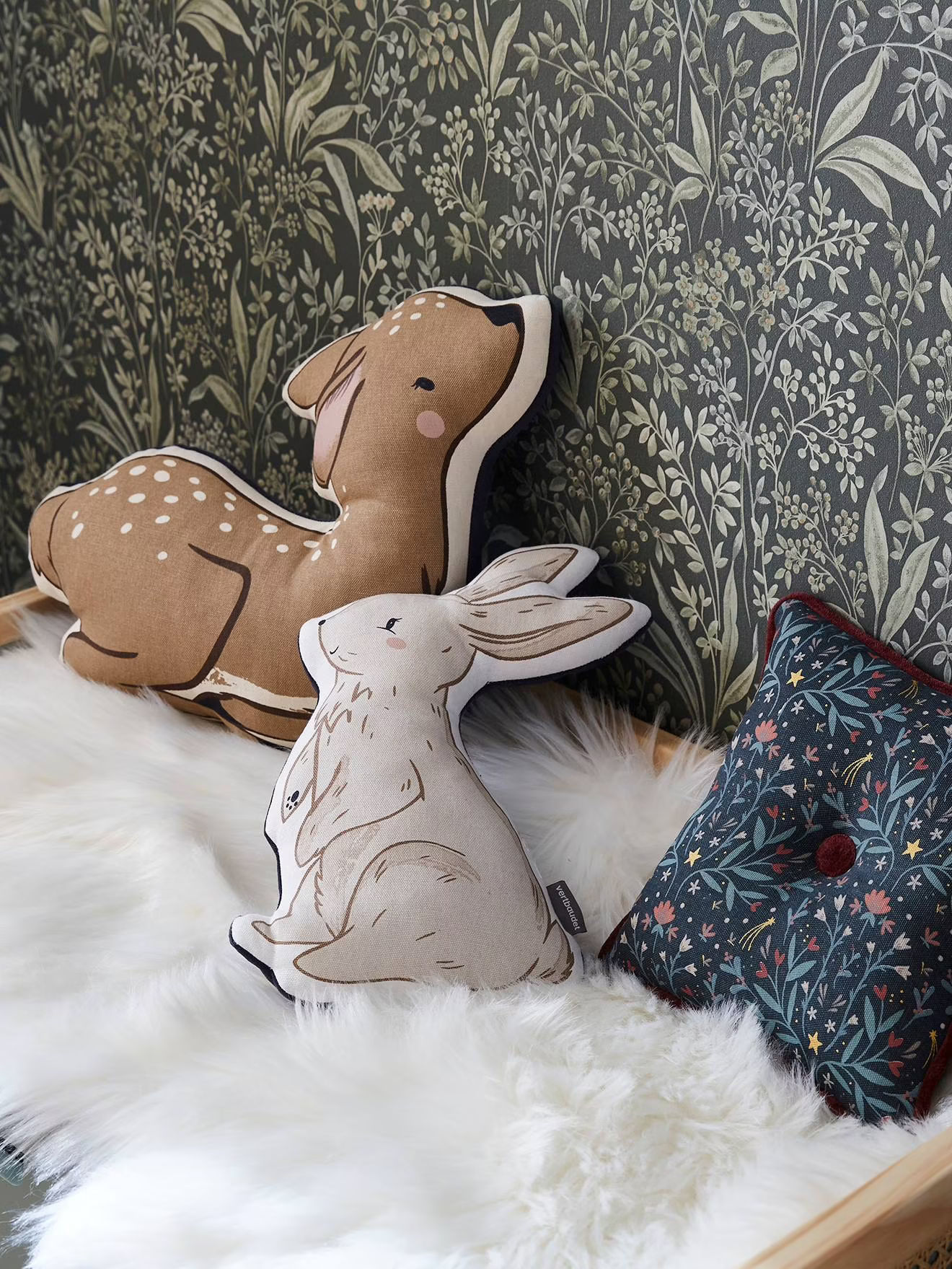 Lot de 3 coussins animaux Brocéliande
