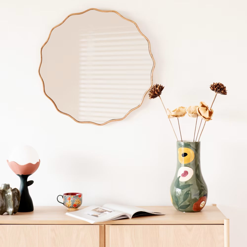 miroir rond festonné 60cm