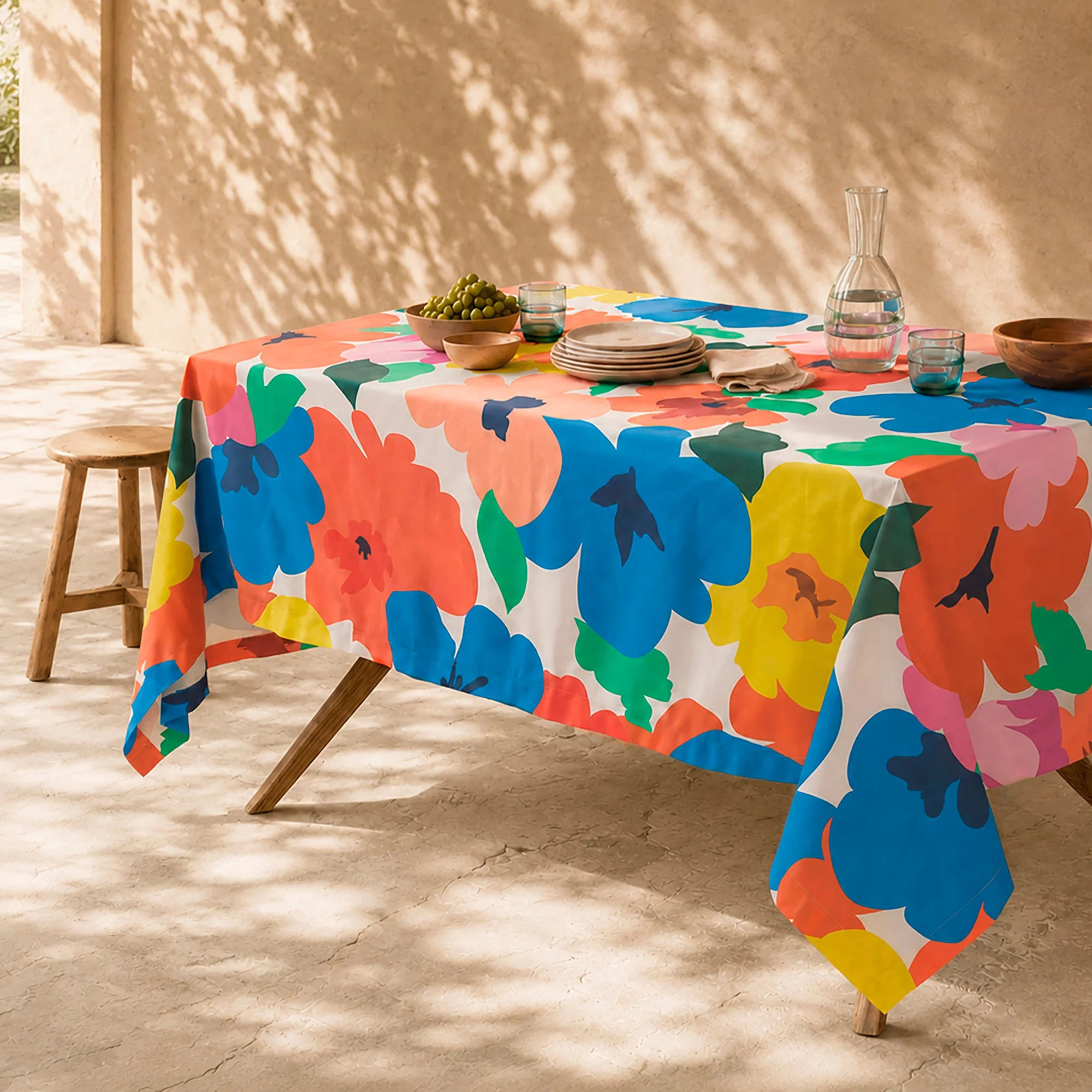 Nappe multicolore fleurs