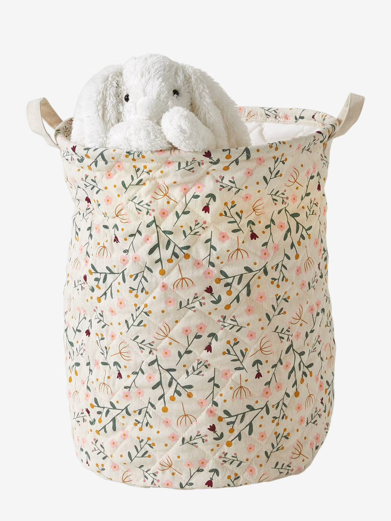 Panier de rangement matelassé imprimé fleurs