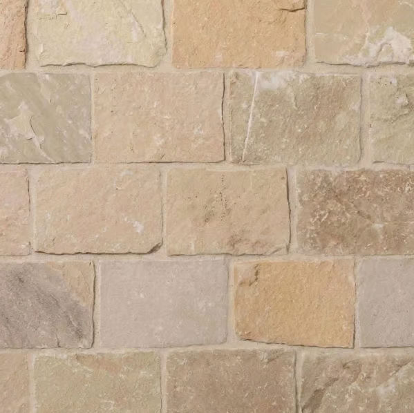 Pavé grès Kandla beige 20x14x2-2,5 cm, vendu au m²