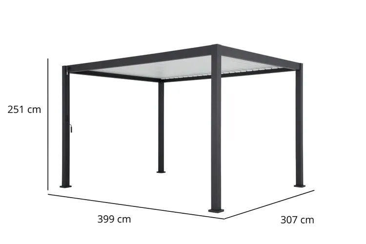 Pergola bioclimatique autoportante Prima aluminium gris anthracite