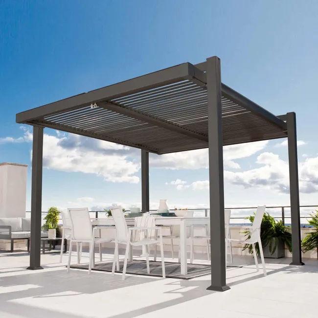 Pergola bioclimatique autoportante Naterial Odyssea aluminium