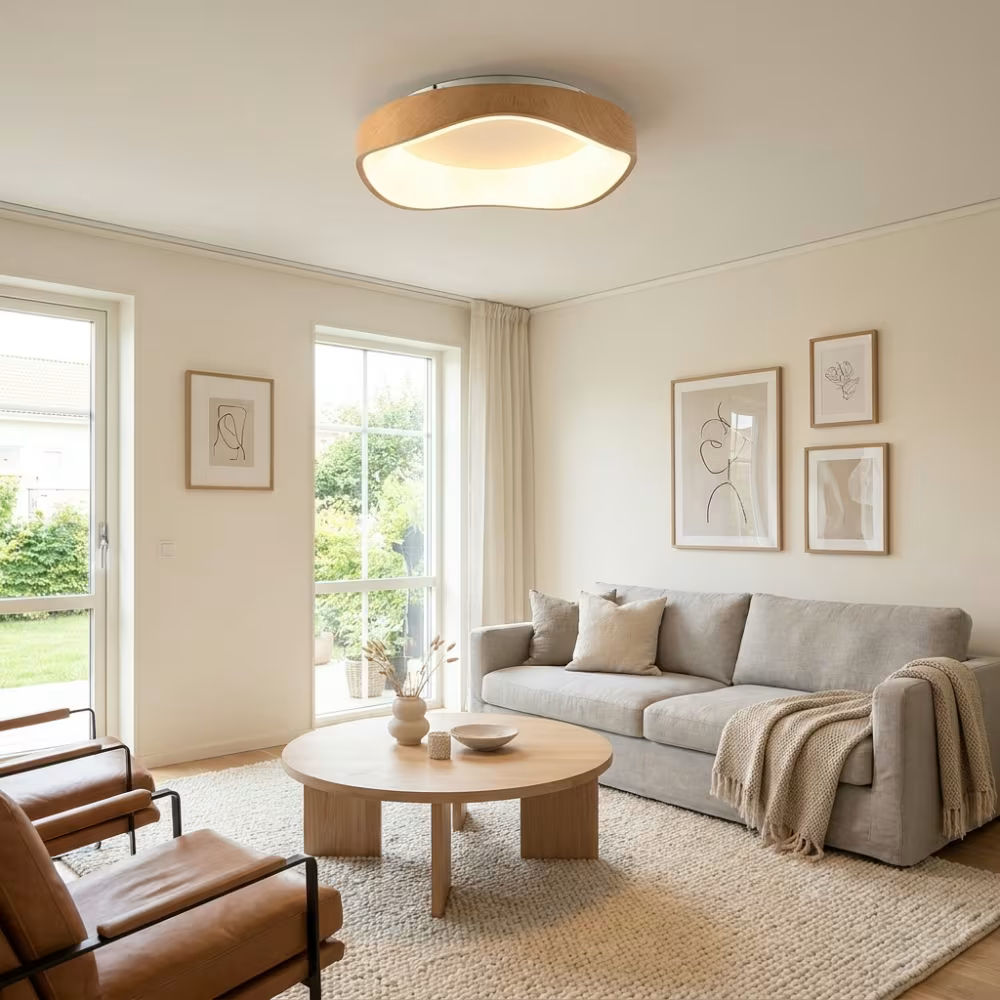 Circum - Plafonnier métal effet bois, Maisons du Monde