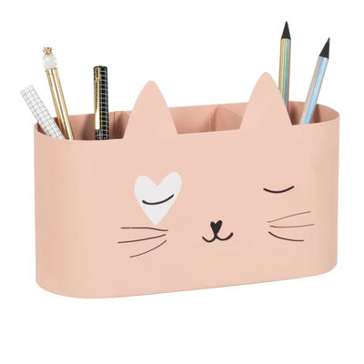 Pot à crayons chat en fer recyclé