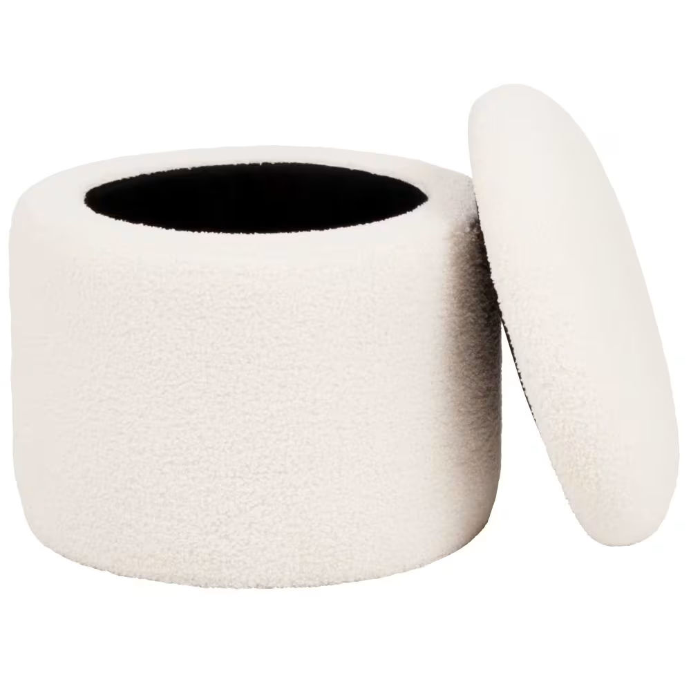 Pouf coffre bouclée écrue Heracles - Maisons du Monde