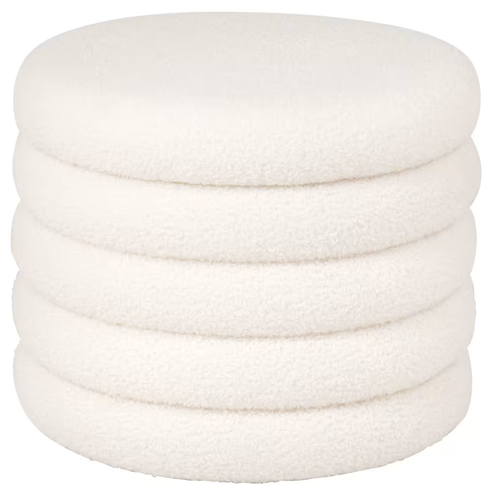 Pouf coffre laine bouclée écrue Leia - Maisons du Monde