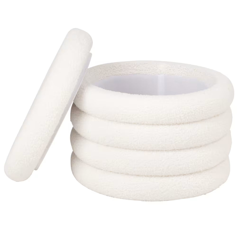 Pouf coffre en tissu effet laine bouclée écrue Leia