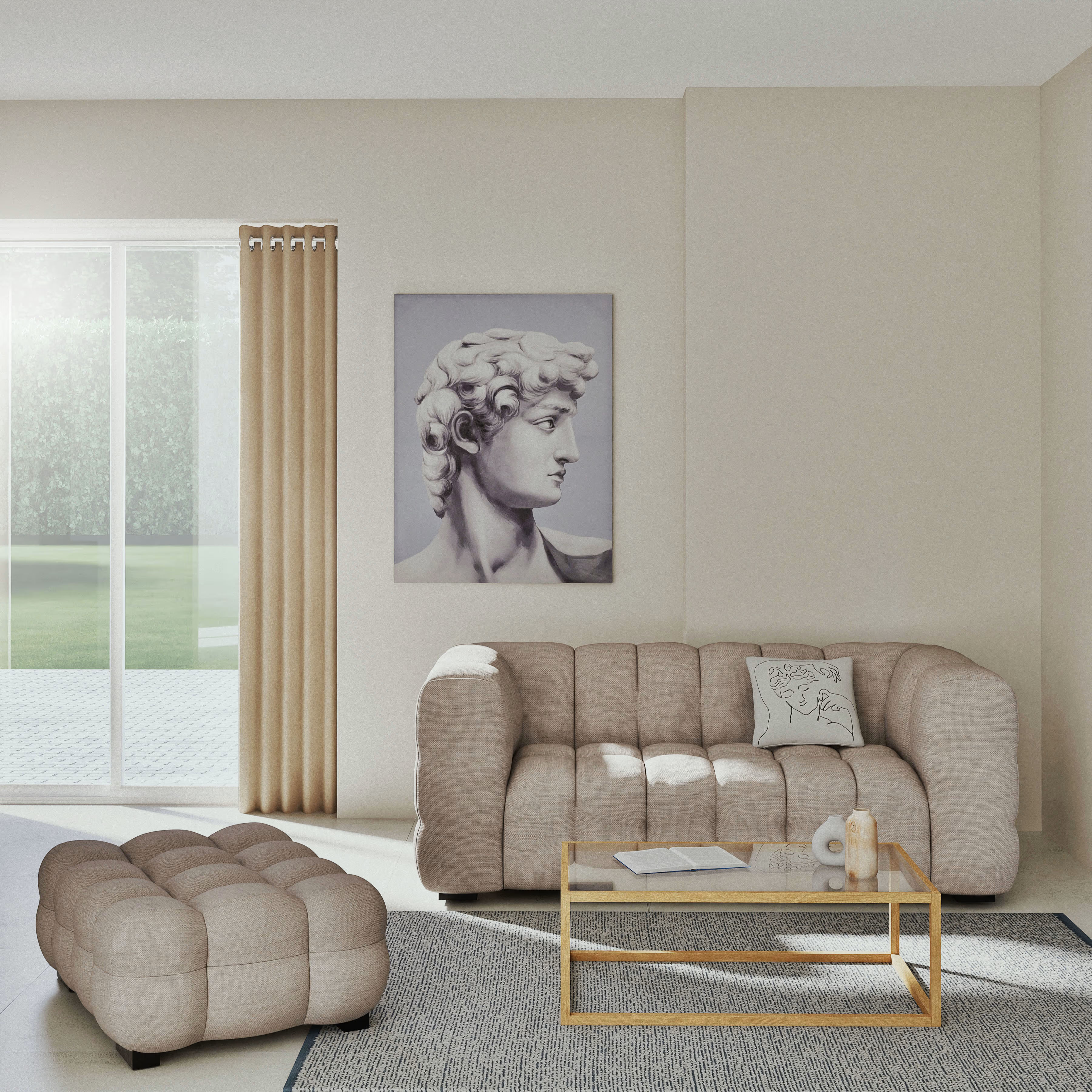 Pouf nuage beige sable - Lilo, Maisons du Monde