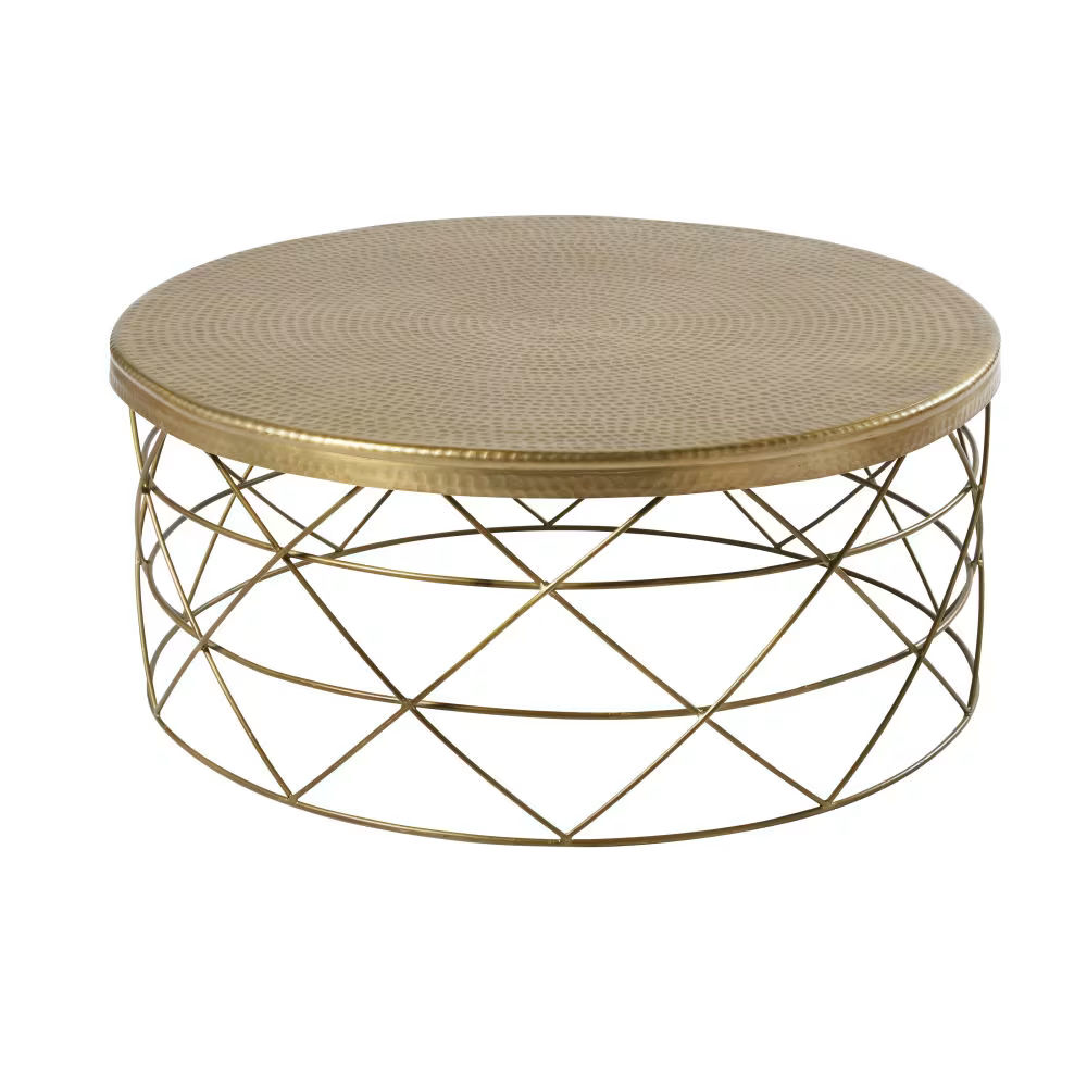 Table basse en aluminium et métal doré D81 Zirka