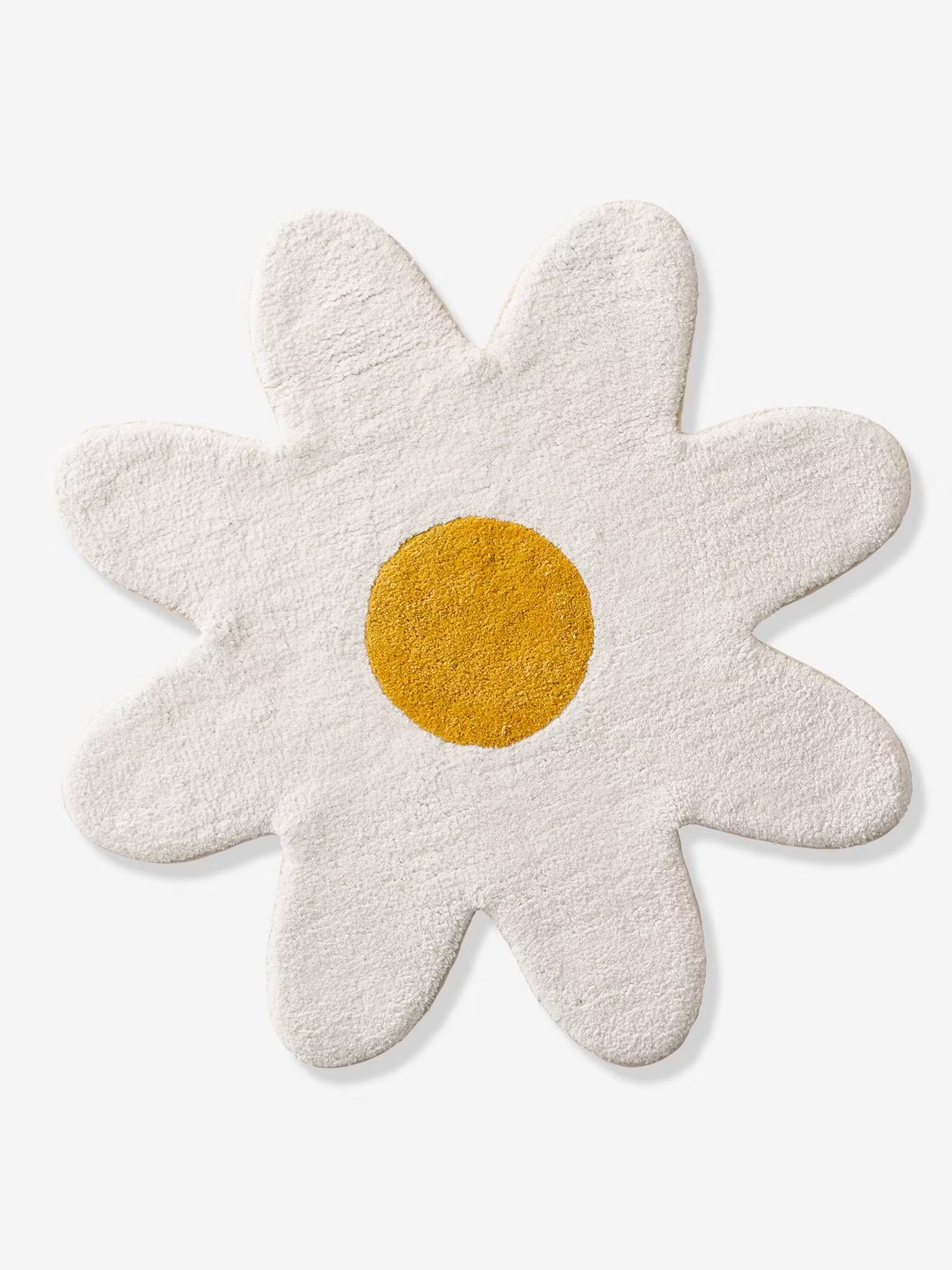 Tapis en forme de fleur blanc