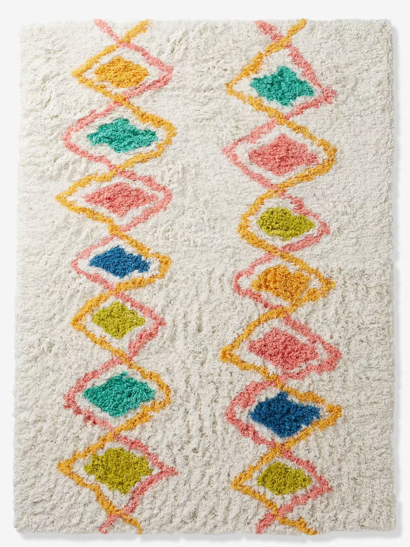 Tapis rectangle XL, imprimé coloré losanges, multicolore