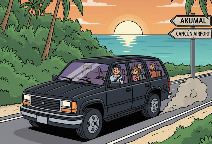 Transporte Akumal a Aeropuerto Cancun